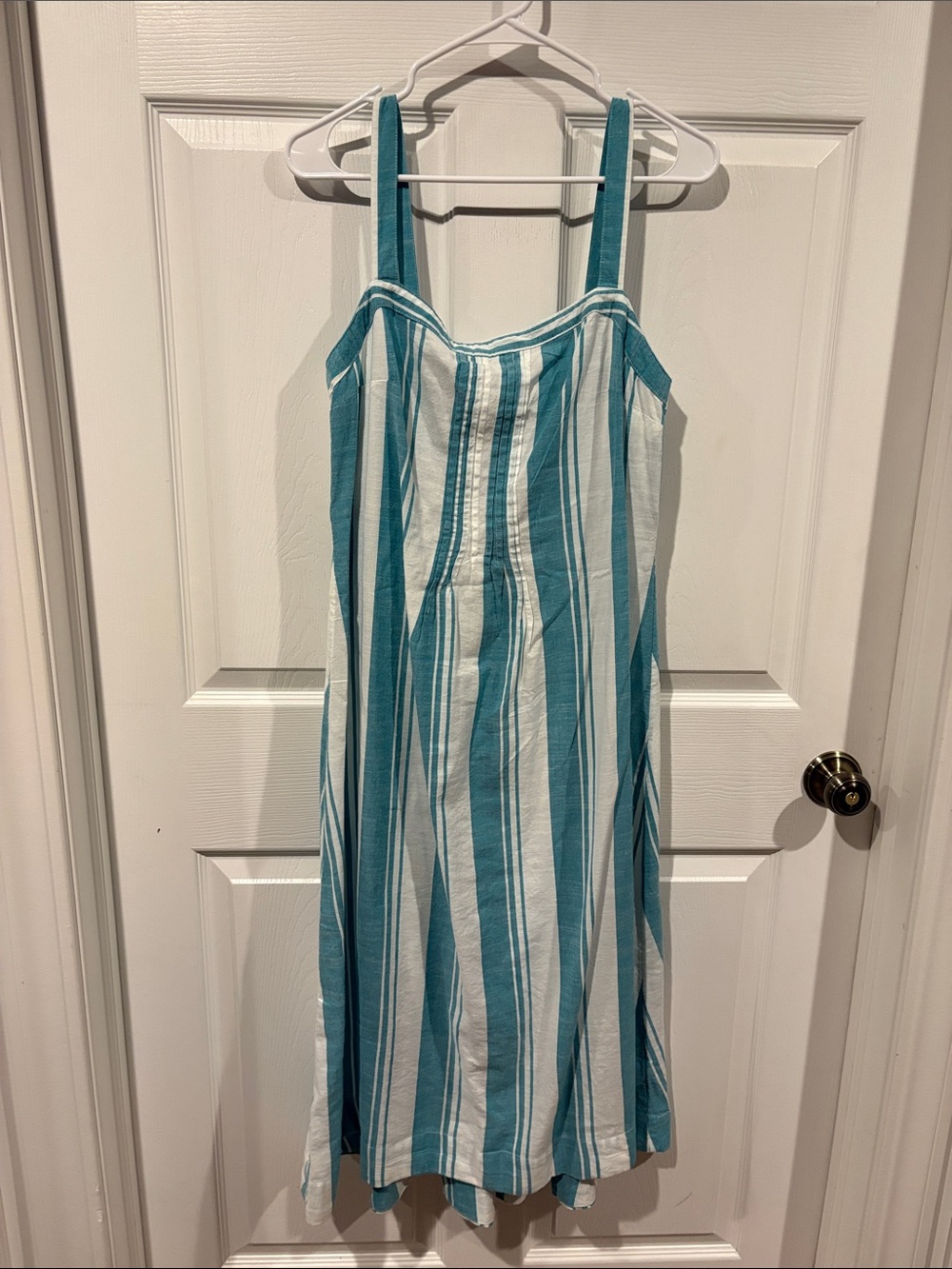 Sonoma Teal and White Striped Sundress